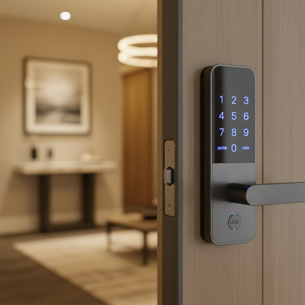 Smart keypad door lock for self check-in